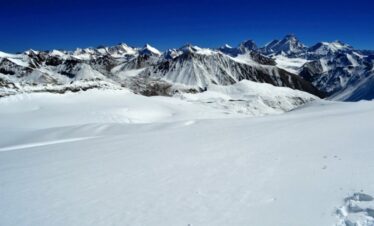 Kalindi Khal Trek glacier crossing at 5940m high altitude pass between Gangotri and Badrinath Uttarakhand Himalaya
