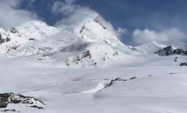 Black Peak Expedition Kala Nag 6387m in Uttarkashi Uttarakhand with snow covered Himalayan peak