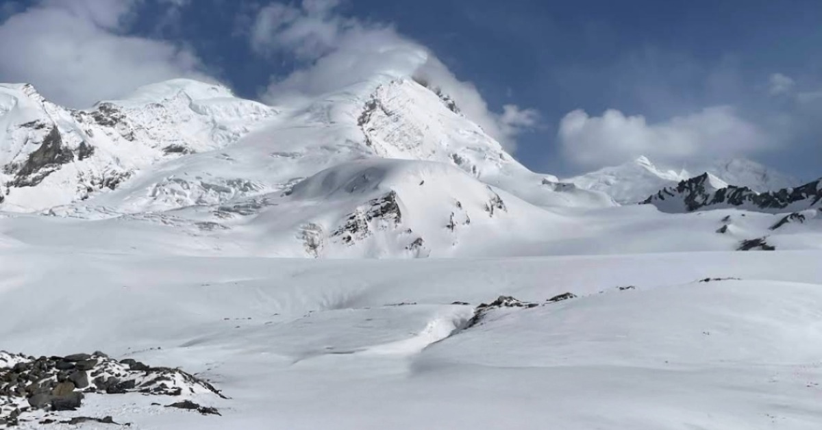 Black Peak Expedition Kala Nag 6387m in Uttarkashi Uttarakhand with snow covered Himalayan peak