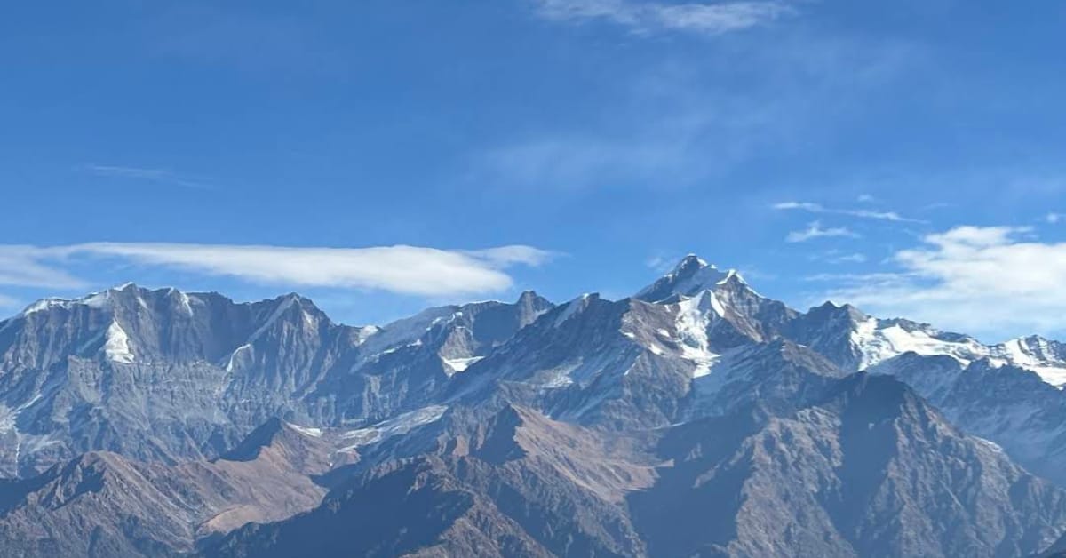 Himalayan peaks view from Kush Kalyan Trek Bandarpunch Swargarohini