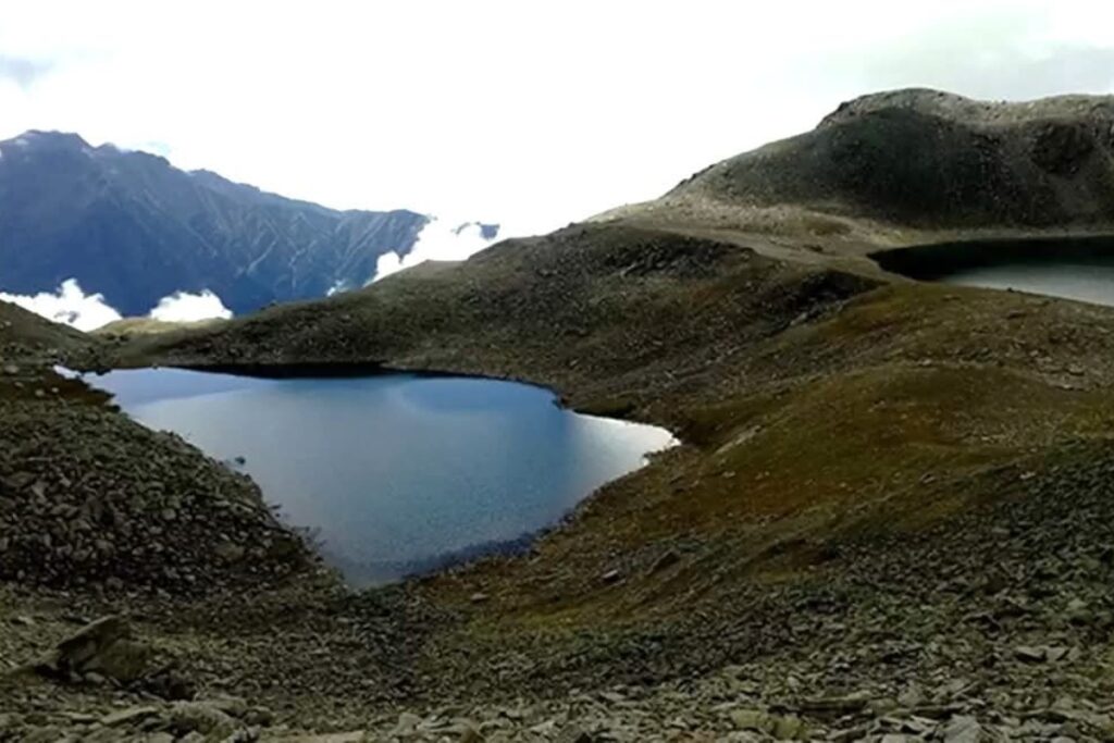 Sahastratal lake during Khatling Glacier Trek in Garhwal Himalayas Uttarakhand