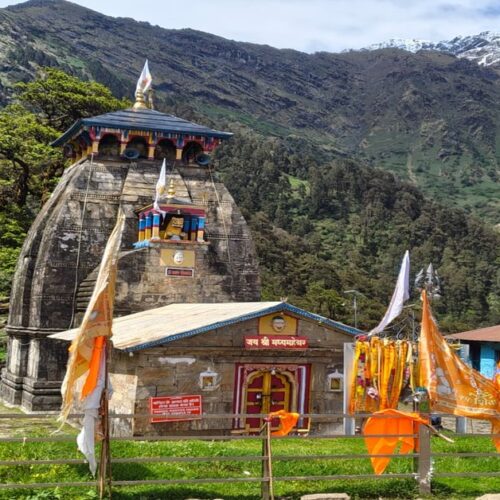 Madhmaheshwar Temple second Kedar of Panch Kedar Yatra in Uttarakhand Garhwal Himalayas