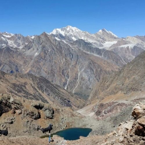 Masar Tal Trek high altitude alpine lake surrounded by Garhwal Himalayas Uttarakhand