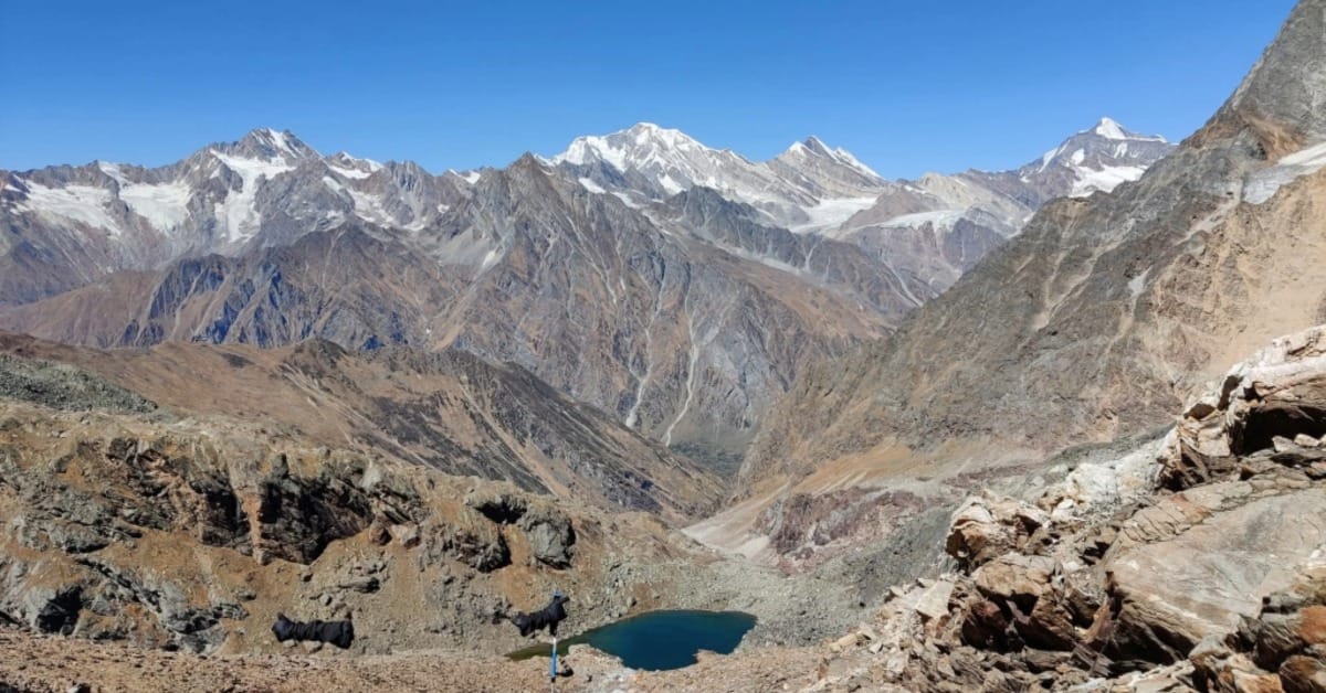 Masar Tal Trek high altitude alpine lake surrounded by Garhwal Himalayas Uttarakhand