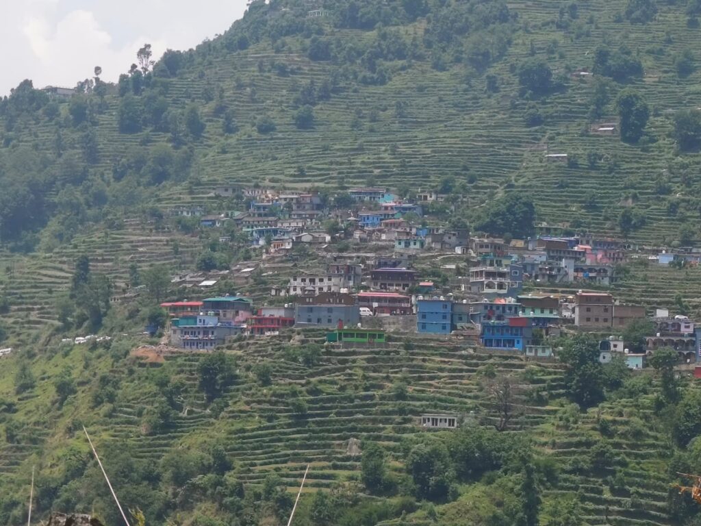 Ransi Village starting point of Madhmaheshwar Trek route in Rudraprayag Uttarakhand